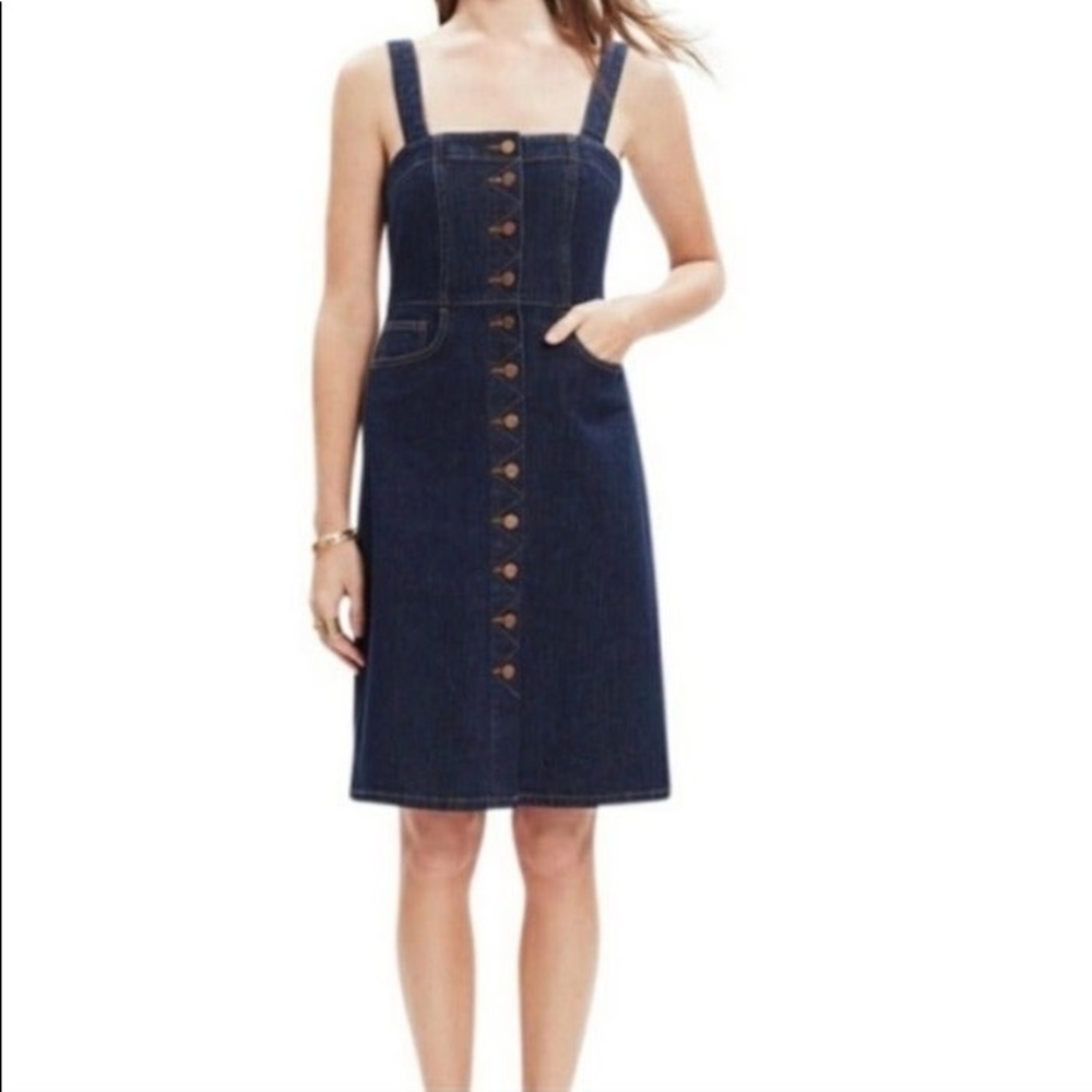 Madewell Sleeveless Denim Overall Dress